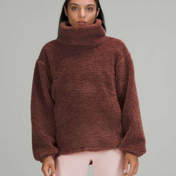 brown sherpa pullover with pockets | lululemon athetica - Picture 5 of 6